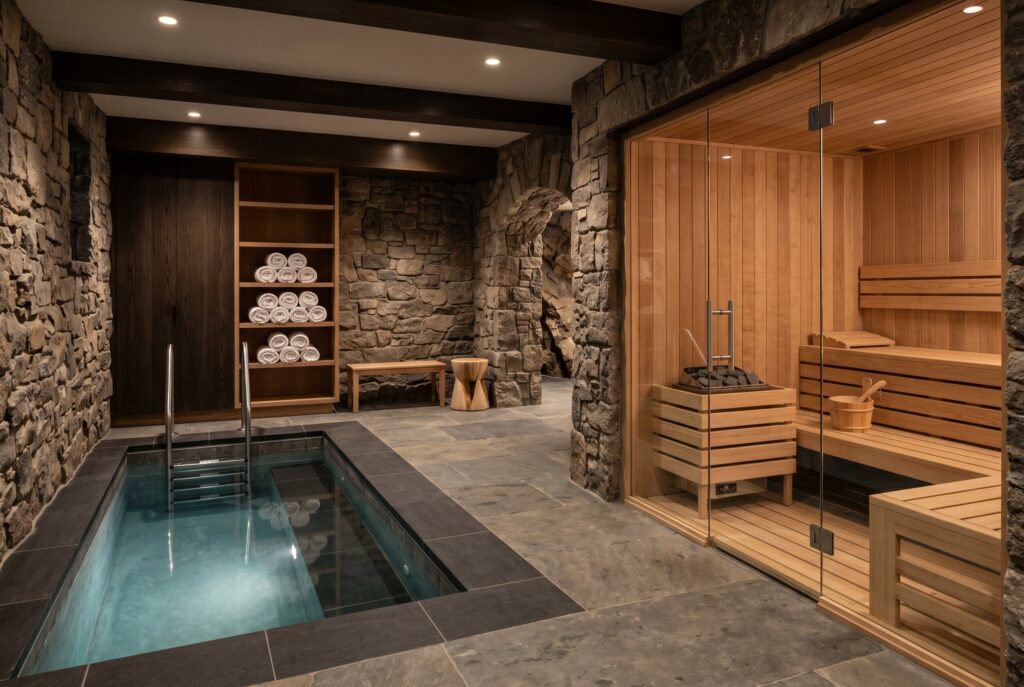 Modern basement ideas now include recovery spaces.