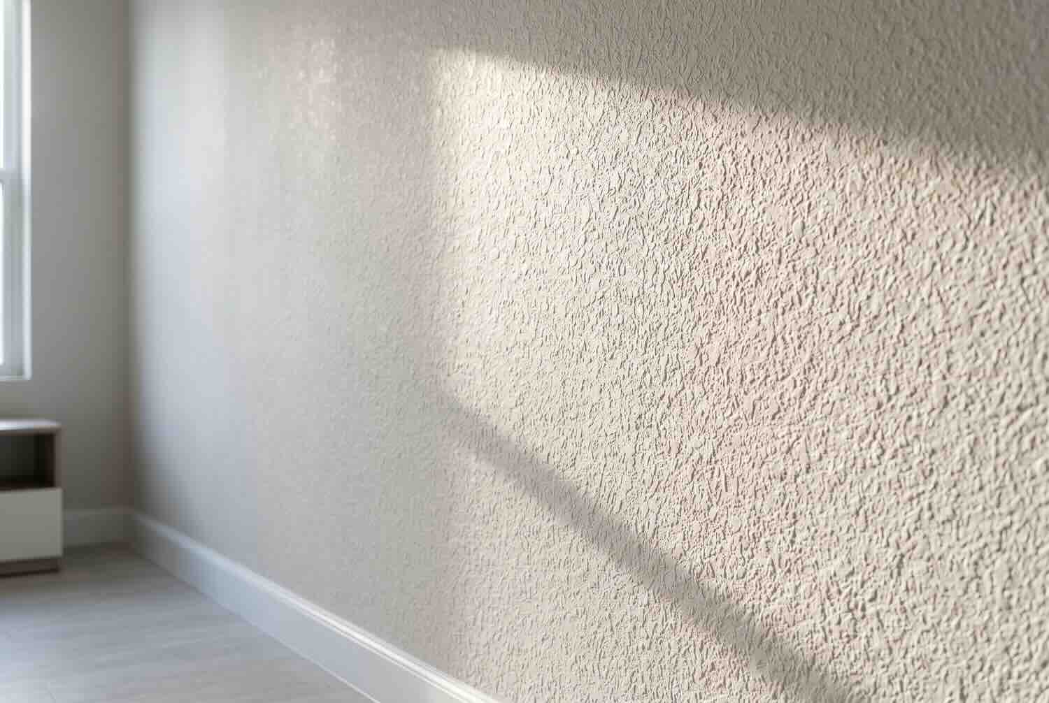A textured wall surface illuminated by sunlight.